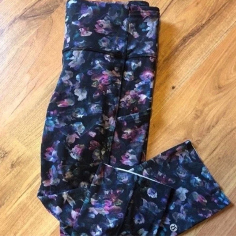 Lululemon Fast and Free High Rise Crop II 19" *Non-Reflective Floral Leggings 8